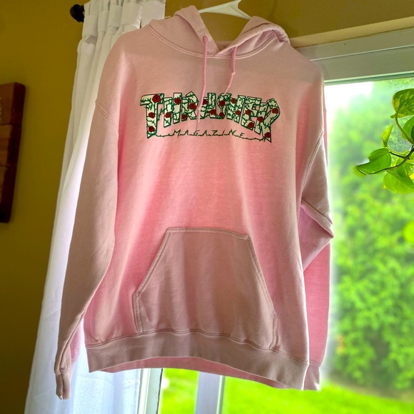 SOLD-Thrasher pink hoodie M - Picture 2 of 3